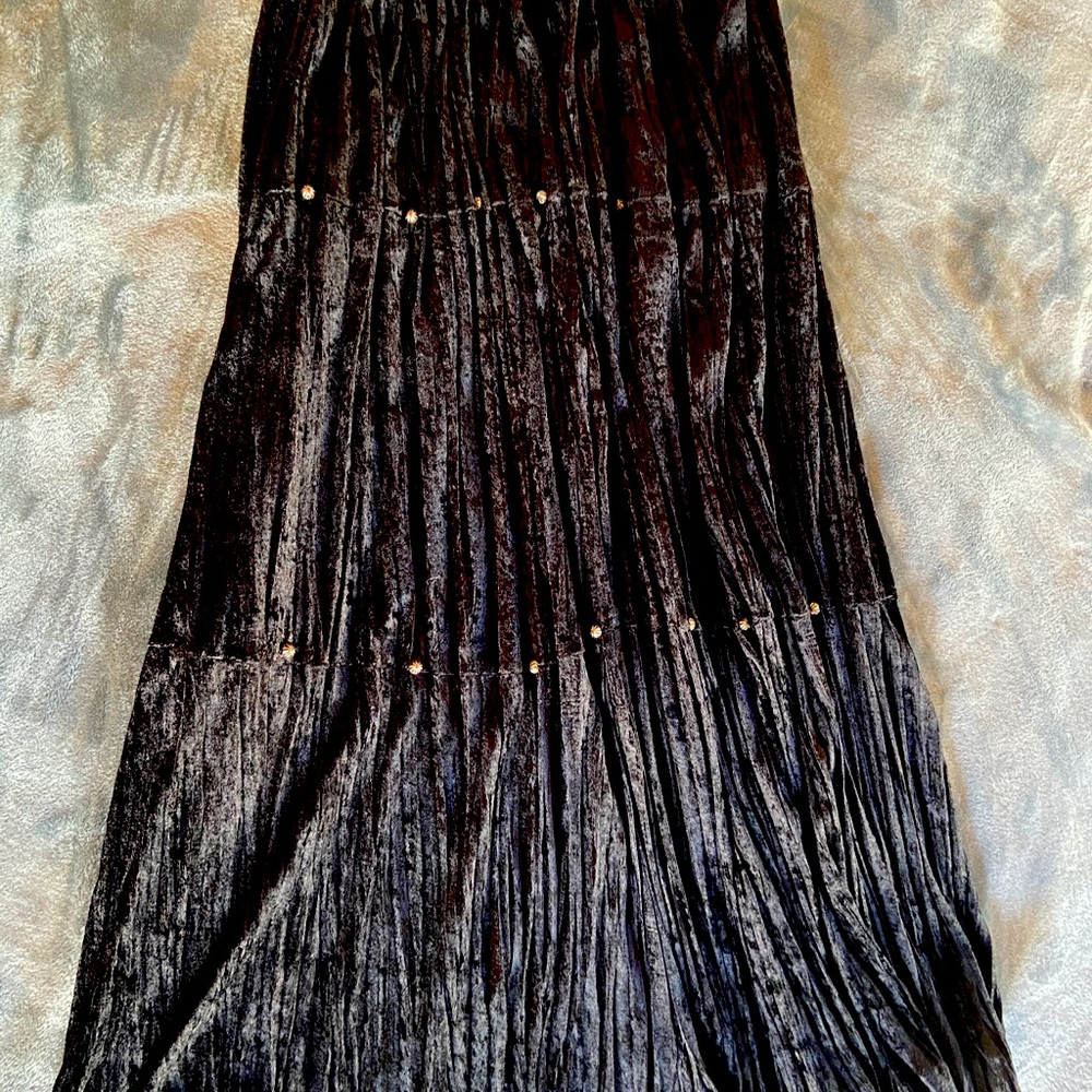 Stonebridge like Double D Ranch black velvet skirt